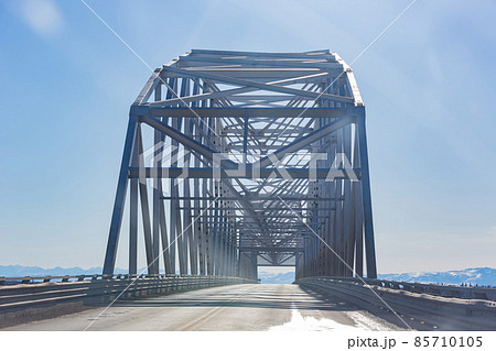 Sunny view of the Alaska Native Veterans Honor Bridge 85710105