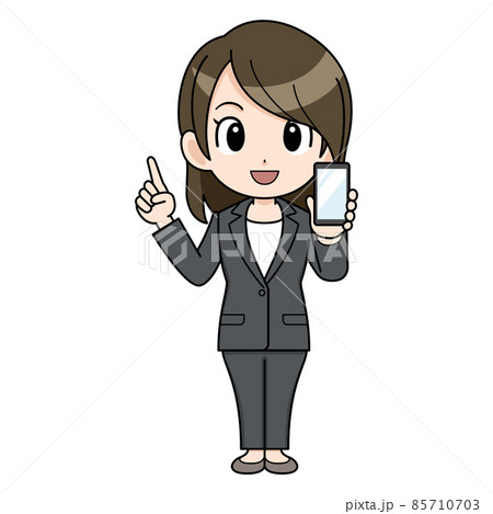 スマホを持っているビジネスウーマン スマホを持っているビジネスウーマン 85710703