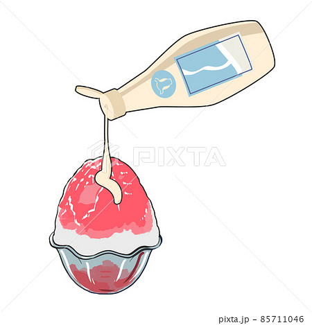 かき氷に練乳をかける 85711046