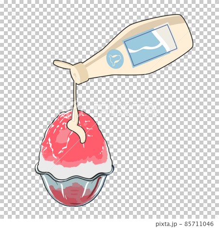 かき氷に練乳をかける 85711046