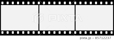 Film strip vector photo frame tape background. Film reel video camera icon 85712237