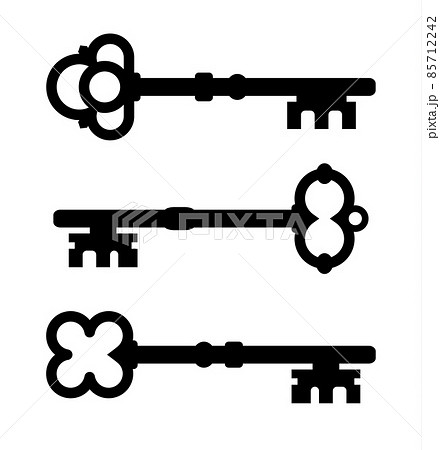 Old key vector house icon logo. Old key silhouette antique lock illustration 85712242