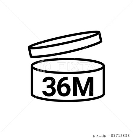 Pao symbol logo cosmetic life. 36 Months expiry open shelf jar expiration pao month icon 85712338