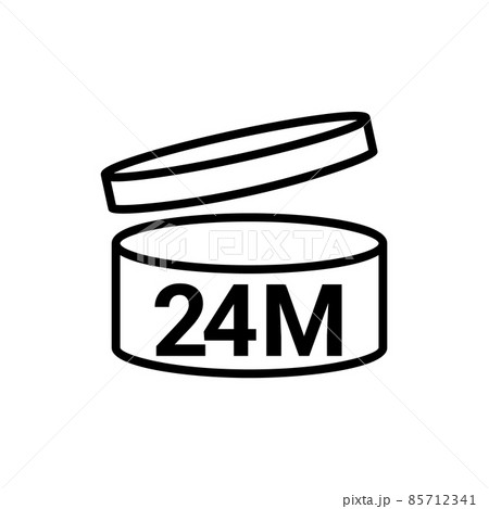 Pao symbol logo cosmetic life. 24 Months expiry open shelf jar expiration pao month icon 85712341