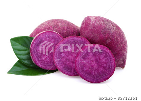 purple sweet potato isolated on white background purple sweet potato isolated on white background 85712361