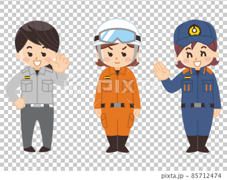 消防士の女性　レスキュー隊員　火事 85712474