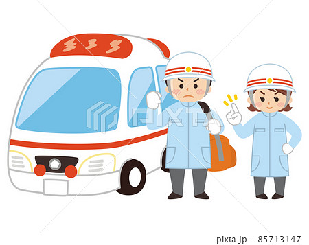救急救命士と救急車 医療従事者 救急救命士と救急車 医療従事者 85713147