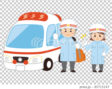 Paramedic and ambulance medical staff 85713147