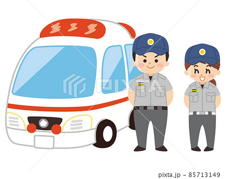 救急救命士と救急車　医療従事者 85713149