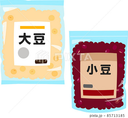 袋入りの大豆と小豆 85713185