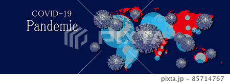 ウイルスの世界的流行のイメージ(パンデミック、新型コロナウイルスなど) ウイルスの世界的流行のイメージ(パンデミック、新型コロナウイルスなど) 85714767