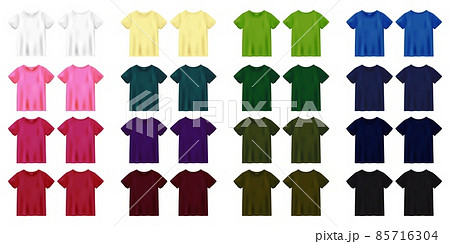 Unisex colored t shirt mock up. T-shirt design template. Unisex colored t shirt mock up. T-shirt design template. 85716304