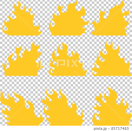 Simple, monochromatic flame illustration on fire 85717483