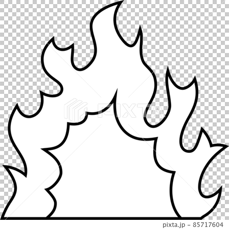 著火的簡單卡通風格的火焰插圖 85717604