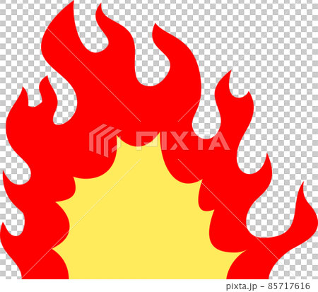 Simple and cartoon-style flame illustrations on fire 85717616