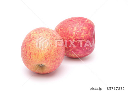 Two fuji apples isolated on white background. Healthy food 85717832