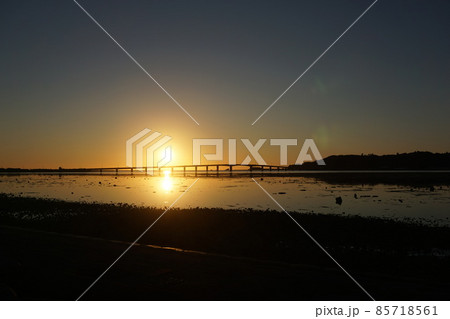 橋にかかる太陽 朝日 橋にかかる太陽 朝日 85718561