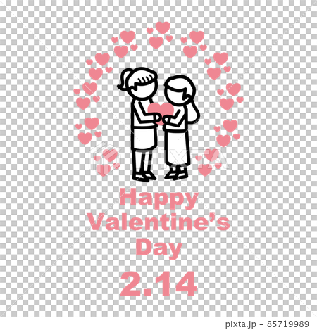 レズビアン　カップル　バレンタイン　シンプル 85719989