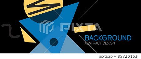 Abstract background. Blocks, lines, triangles, circles composition. Techno or business concept for wallpaper, banner, background, landing page 85720163