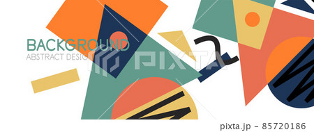 Abstract background with blocks, lines, geometric shapes. Techno or business concept for wallpaper, banner, background, landing page 85720186