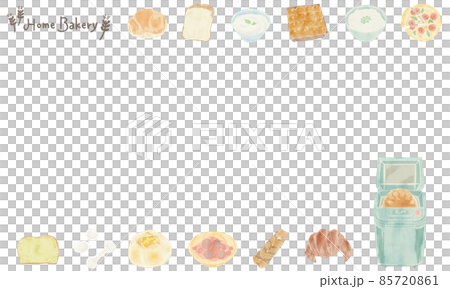 ホームベーカリーで作れるパン手描き水彩イラスト 85720861