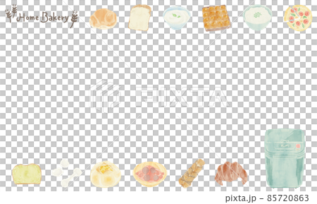 ホームベーカリーで作れるパン手描き水彩イラスト 85720863