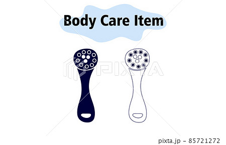 Massage brush for the body. In a solid and linear style. Vector illustration. 85721272