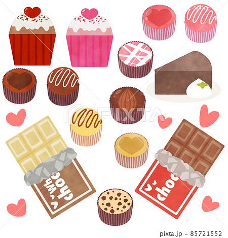 バレンタイン チョコレートイラスト素材 セット バレンタイン チョコレートイラスト素材 セット 85721552