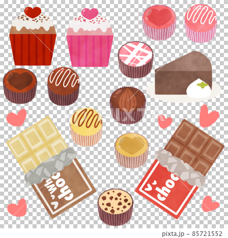 バレンタイン チョコレートイラスト素材 セット バレンタイン チョコレートイラスト素材 セット 85721552