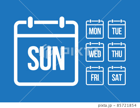Vector set icon page calendar, days of the weekのイラスト素材 [85721854] - PIXTA