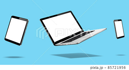 Flying laptop, mobile and tablet 85721956