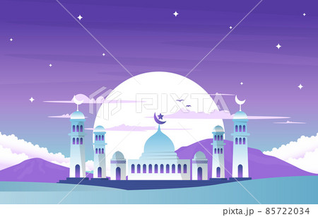 Ramadan Kareem Eid Mubarak Mosque Nature Islamic Celebration Illustration Ramadan Kareem Eid Mubarak Mosque Nature Islamic Celebration Illustration 85722034