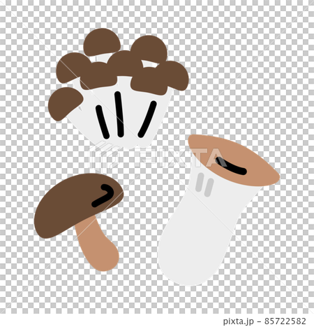 シンプルなきのこ　イラストセット 85722582