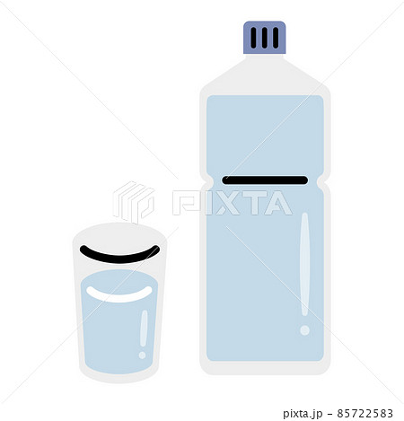 グラスに入った水 ペットボトルに入った水 グラスに入った水 ペットボトルに入った水 85722583