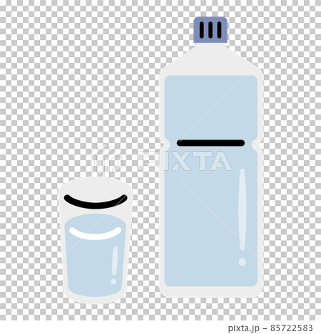 グラスに入った水 ペットボトルに入った水 グラスに入った水 ペットボトルに入った水 85722583
