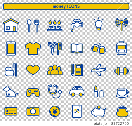Icon set related to various money Icon set related to various money 85722790