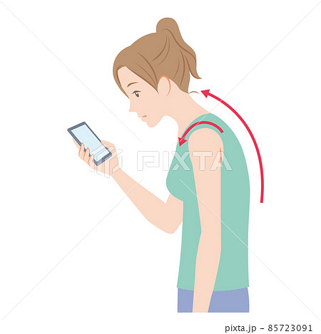 スマホ首の女性 85723091