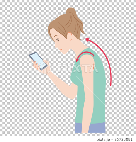 スマホ首の女性 85723091