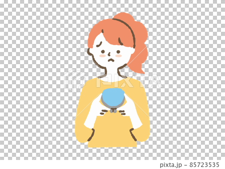 お財布を逆さにしている主婦_色 お財布を逆さにしている主婦_色 85723535