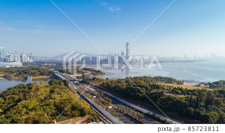 Aerial view of landscape in Shenzhen city,China Aerial view of landscape in Shenzhen city,China 85723811