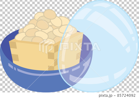 ガチャポンカプセルに入った節分の豆_半開き 85724092