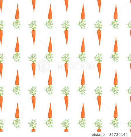 Seamless pattern with carrot. Healthy food print, orange vegetable background. Vector flat illustration 85724144