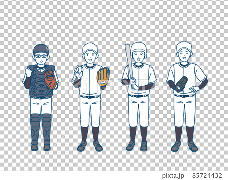 Baseball club club activities club activities sports uniform boy junior and senior high school students smile whole body illustration Baseball club club activities club activities sports uniform boy junior and senior high school students smile whole body illustration 85724432