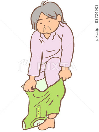 Dementia Apraxia An Elderly Woman Trying To Stock Illustration