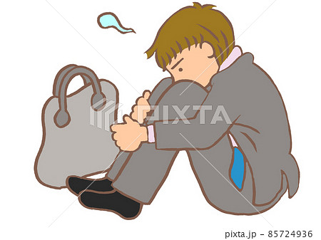 大人の発達障害　適応障害を起こし会社へ行きたくない男性会社員 85724936