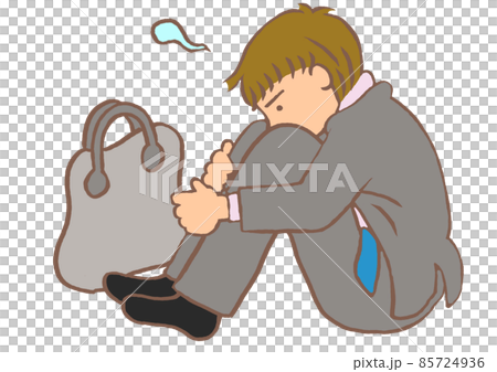 大人の発達障害　適応障害を起こし会社へ行きたくない男性会社員 85724936