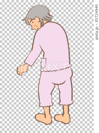 Dementia: An elderly woman looking back in a quizzical manner 85724940