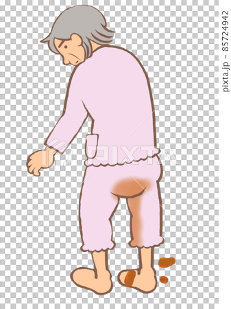 認知症　便失禁する高齢女性 85724942