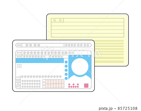 運転免許証 普通免許 の両面のイラストのイラスト素材