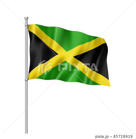 Jamaican flag isolated on white Jamaican flag isolated on white 85728919